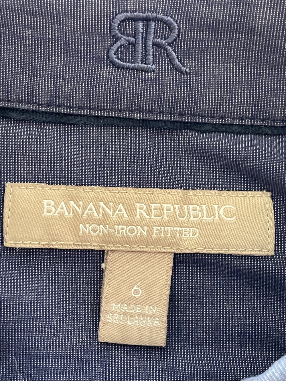 Banana Republic NO IRON Cotton Short Sleeve Button Down Shirt Top Blue - Picture 3 of 8